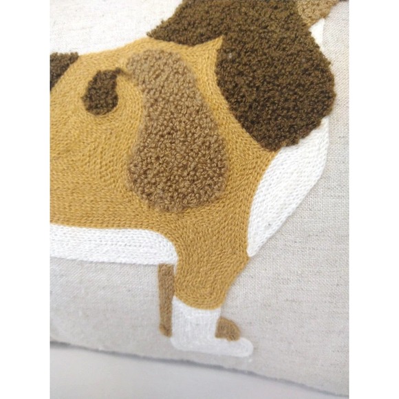 ENVOUGE 19 x 12 Lumbar Throw Pillow Dachshund Weiner Dog Linen Blend (?) Tan - Picture 3 of 9